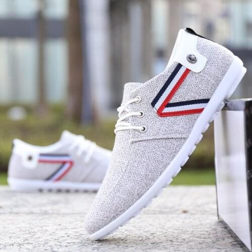 Mens Shoes Mens Casual Canvas Shoes Non-Slip Loafers Mens Fashion Flat Sneakers Breathable Driving Shoes Zapatos De Hombre