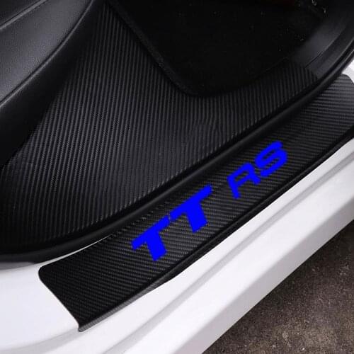 Car Door Sill Car Threshold Pedal Sticker for Audi TT RS Decoration Carbon Fibre Vinyl Sticker Car Accessories Car-Styling