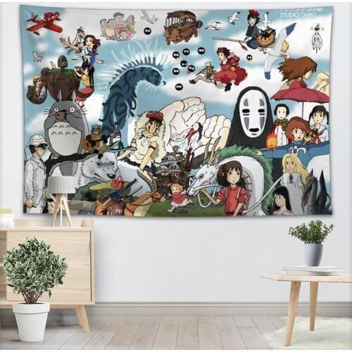 Wall Tapestry Spirited Away Tapestries Wall Hanging Show Piece For Home Decor Wall Carpet Beach Throw Rug Blanket Yoga Mat