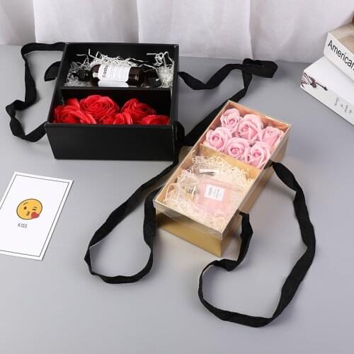 Gift Box Dried Flower Packing Boxes Ribbon Tote Box Wedding Birthday FavorMothers Day Valentines Day Perfume DIY Transparent