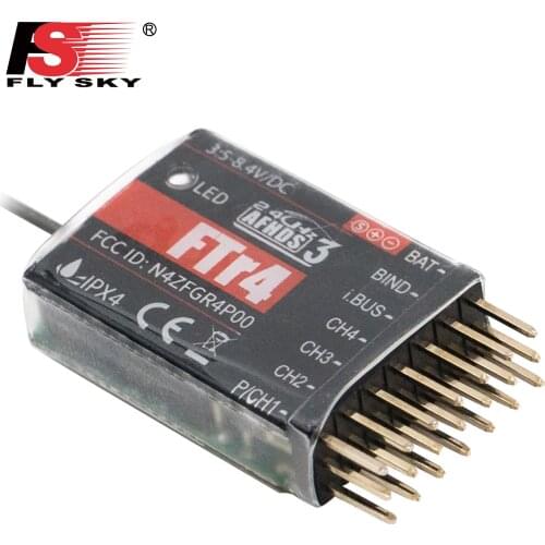 Flysky FTR4 Receiver 2.4 GHz 4CH AFHDS 3 RC Receiver for NB4 PL18 RC Airplane Gliders RC Drone Support PWM / PPM / i.bus / s.bus