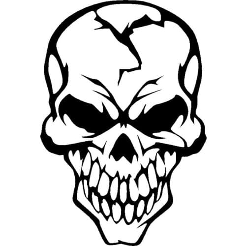 PVC 12cm X 8cm Creative SKULL CRACKED HUMAN HEAD Car Sticker Accessories Motorcycle Waterproof Car Window Decal