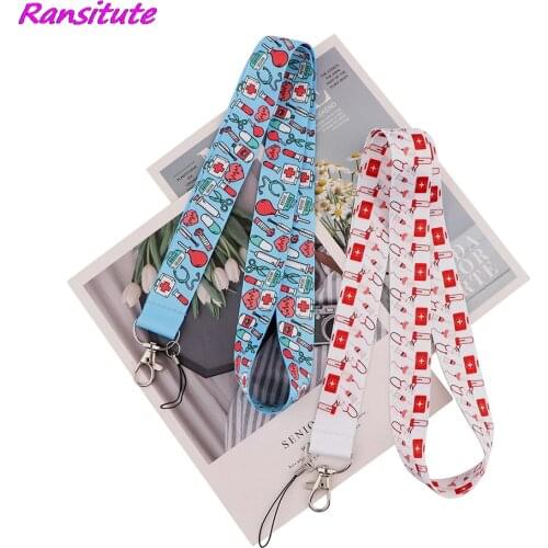Ransitute R2125 Medical Supplies ID Badge Lanyards Mobile Phone Rope Key Lanyard Neck Straps Accessories For Doctor Nurse