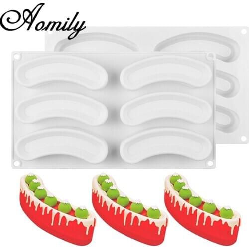 Aomily Silicone Cake Mold Arc Fondant Molds DIY Chocolate Mold Pastry Jelly Cake Mould Baking Tools for Cakes Baking Accessories