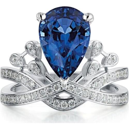 UUNICO 2020 Silver Crown Rings for Women Cubic Zirconia Promise Rings Fashion Luxury Wedding Engagement Jewelry Accessories U157