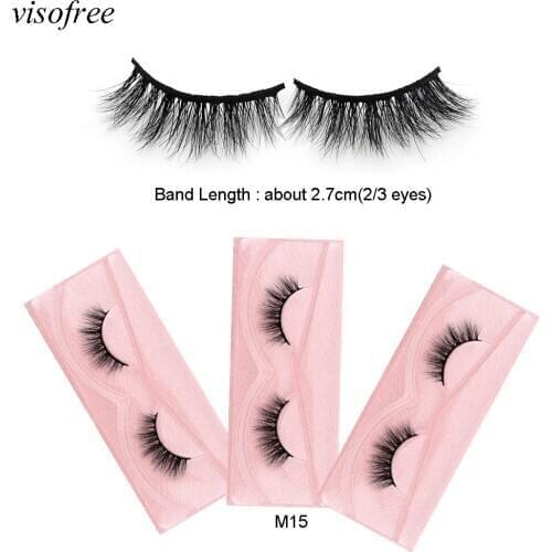 Visofree 3D Mink Eyelashes 100% Cruelty free Cross Lashes Fluffy Sexy Soft Makeup Beauty Handmade False Eye lashes M15
