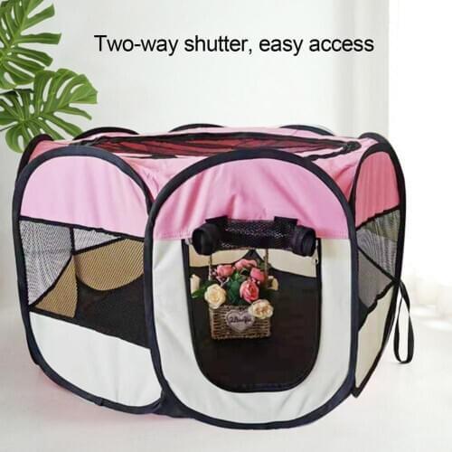 Pet Octagonal Tent Portable Folding Pet Tent Dog House For Cat Tent Playpen Puppy Kennel Easy Operation Fence Outdoor Big Dogs