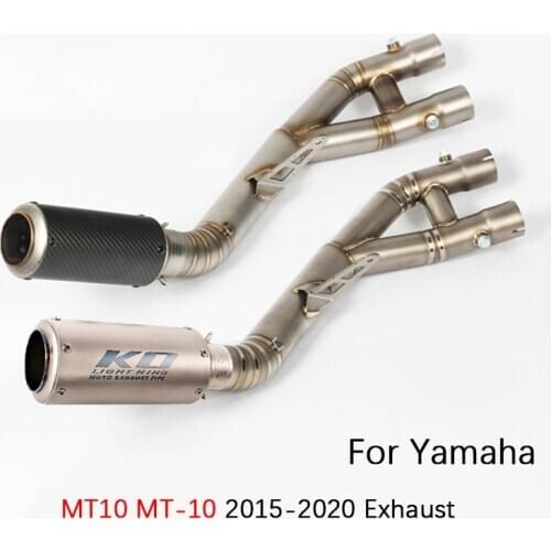 For Yamaha MT-10 MT10 2015-2020 Motorcycle Exhaust Pipe Delete Catalyst Mid Pipe Slip On 61mm Muffler Removable Db Killer Escape