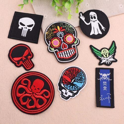 Embroidered Small Patches Clothes Sewing DIY Motif Applique Sticker Handmade Cartoon Decoration Punk Badge Insignia