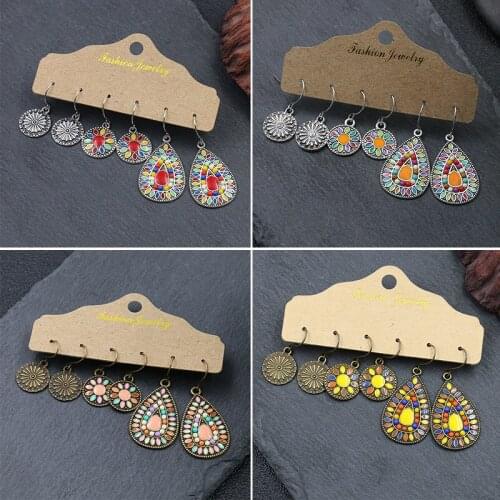 Set earrings womens creative drop-shaped alloy earrings jewelry