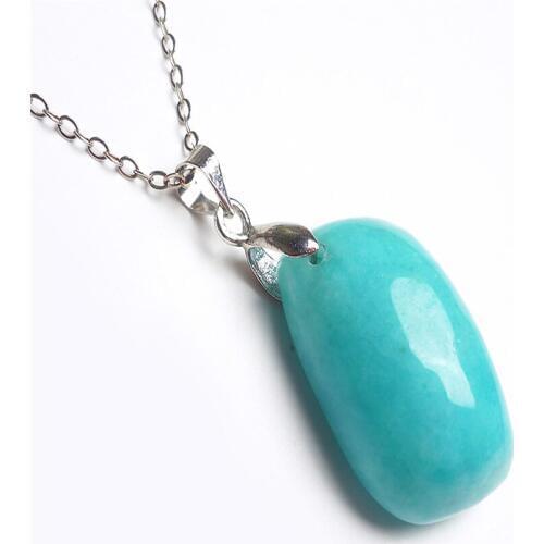 27*17*12mm Women Female Fashion Jewelry Beads Just One Gift Lady Charm Gems Stone Natural Amazonite Necklace Pendant Beads