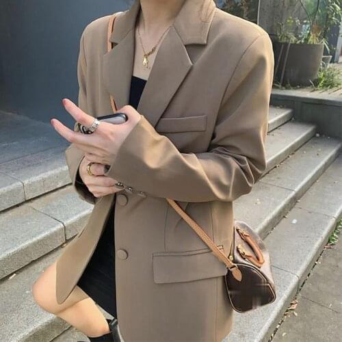 Womens Spring Jacket 2021 Loose Long Sleeve Elegant Blazer Female Oversize Office Ladies Jackets and Blazers Suit for Women