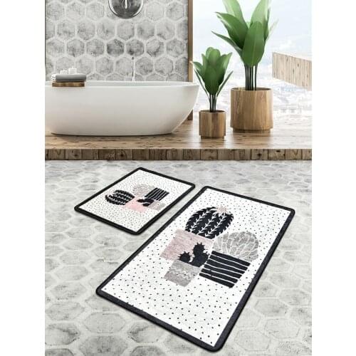 2 Pcs Cactus Decoration Decor Door Rugs Home Floor Carpet For Doormat Bathroom Kitchen Living Room Anti-Slip Bath Mats Outdoor