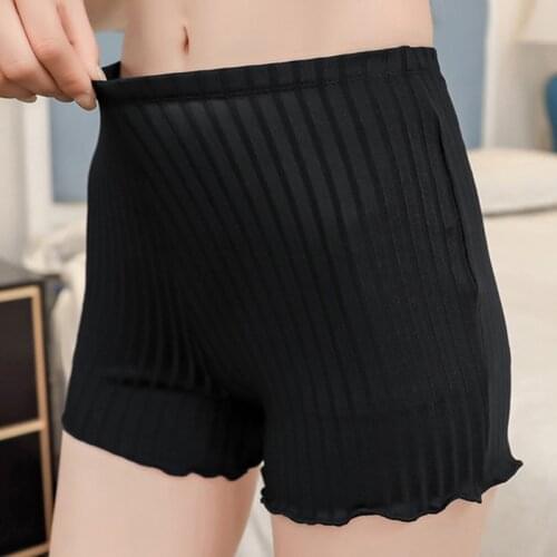 2021 Summer Thin Safety Pants Womens Underwear Plus Size Wave Pattern Safety Panties Seamless Stretchy Underpants Boxer Shorts