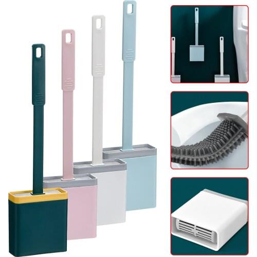 360°rubber brush head Toilet brush no dead ends to wash the toilet Silicone Cleaning Brush Creative To Wash Cleaning Brush