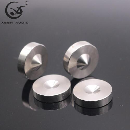 4pcs XSSH audio Solid Steel Speaker Spike Isolation Feet Brass Cone CD Amplifier Stand for small speaker ear amp DAC