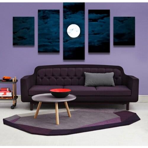 5PCS Home Decor Canvas Wall Art Decor Painting MOON AT NIGHT Wall Picture Canvas Art Print from Photo on Canvas for the Home