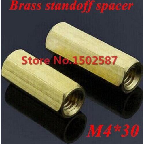 50 Pieces M4*30 Brass Hex Standoff Spacer Double-pass Column M4 Female x M4 Female 30mm
