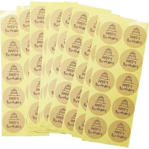500Pcs/lot Happy Birthday With Cake Design DIY Creative Decor Seal Stickers Stationery Material