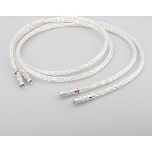 Audiocrast 8AG RCA Analogue Cable Interconnect cable Audio video extension cable OCC Silver Plated With Silver Plated RCA Plug