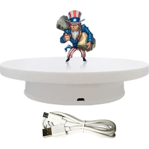 20cm USB Electric 360 Degree Photography Rotating Turntable Product Display Stand For Video Vlog Shooting Props Turntable