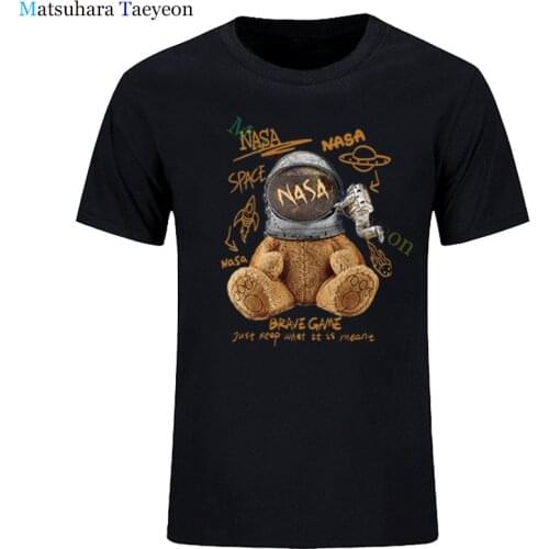 Short Sleeve Tees Harajuku Streetwear Toy Bear Shopping Cart Print T-Shirts Cotton Casual Hip Hop Loose Tshirts Tops