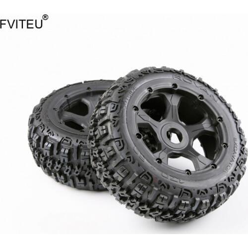 FVITEU Complete Rubber Front Wheel Tire kits for 1/5 HPI BAJA 5B Rovan King Motor