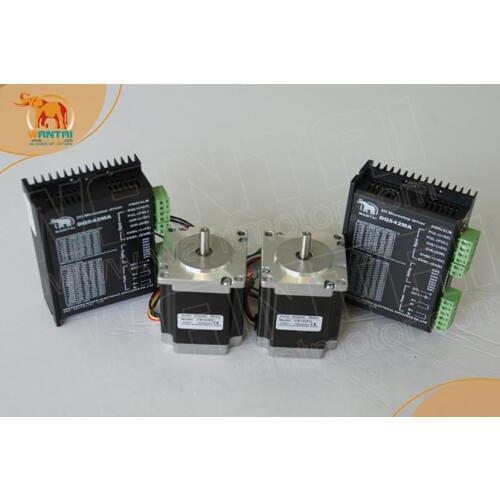 Hot Sell! Wantai 2 Axis Nema23 Stepper Motors 57BYGH420 185oz+Driver DQ542MA 4.2A 50V 125Micro US CA UK FR IT DK BE Free