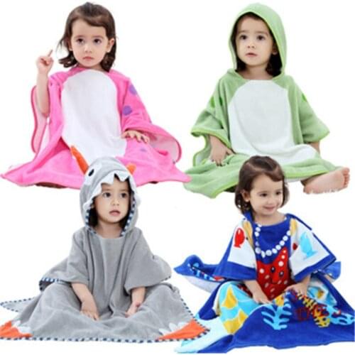 Cartoon Children Bathrobes Baby Kids Pajamas Hooded Beach Towel Bathrobe Soft Bath Robe Toddler Boys Girls Robes Gown 1142