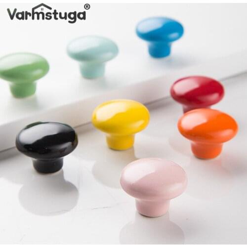 Candy Color Round Single Furniture Knobs Ceramic Drawer Knobs Cabinet Pulls Kitchen Handle Furniture Handle for Kids Room