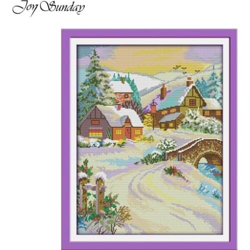 Joy Sunday Scenic Painting Patterns Counted Printed Cross Stitch Kits DMC 11CT 14CT Chinese Cross Stitch kit for Embroidery Kits