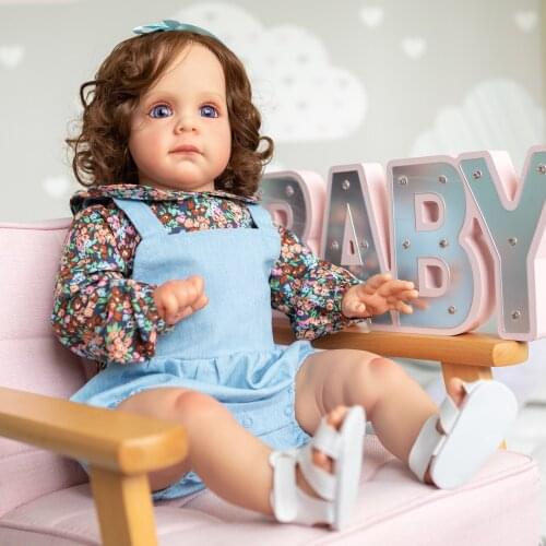 60CM Bebe reborn Maggie girl newborn baby siilcone doll lifelike curly hair rooted real soft touch toddler doll toys gift