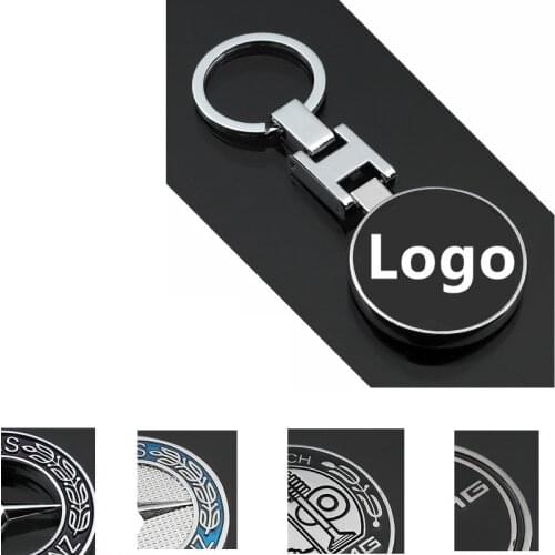 Fashion Metal Double-sided Creative Hollow Art Car Key Ring Pendant Accessories for Mercedes Car Key Chain Key Ring Universal