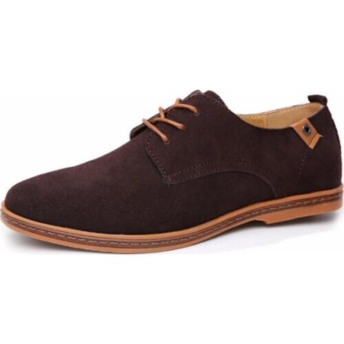 2018 Fashion Men Casual Shoes New Spring Men Flats Lace Up Male Suede Oxfords Men Leather Shoes Zapatillas Hombre Size 38-48