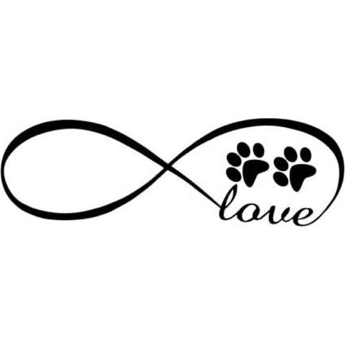 Infinity Dog Footprints LOVE window Stickers 15cm