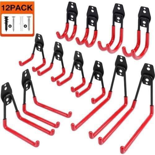 Wall Mount Hook Garage Bike Hanger Hook Heavy Duty Metal Hooks Garden Bathroom Organizer Hooks Kitchen Storage Tools With Screws