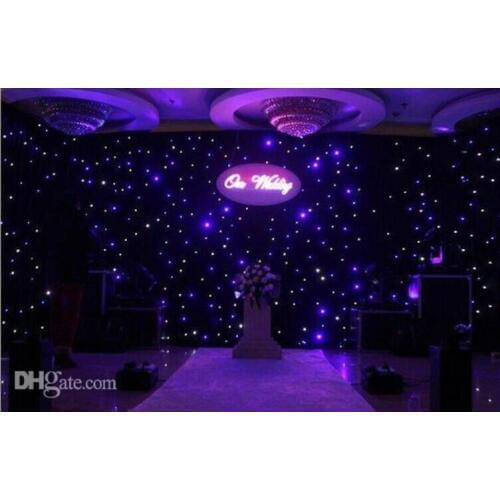 2019 New Fashion Blue - White Colors LED Star Curtain Wedding Backdrop Decoration Cloth With Controller Free Shipping