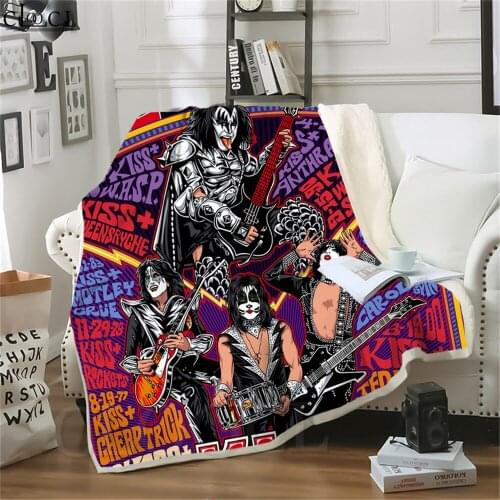 Throw Blankets KISS Rock Band 3D Star Character Print Quilt for Home Decoration Office Kids Nap Plush Weighted Blanket
