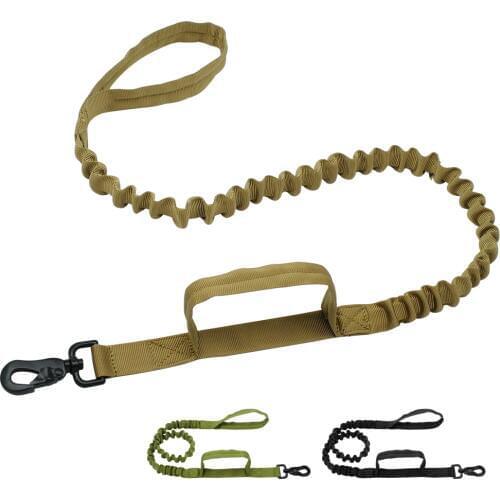 Dog Pet Leash Nylon Tactical No-Pull Bungee Dog Training Leads Military Elastic Buffer Dog Leash For Medium Large Pet