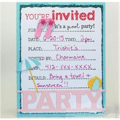 Rectangle Circle Frame "Party" Words Metal Cutting Dies For Scrapbooking Craft Die Cut Card Making Embossing Stencil 2020 New