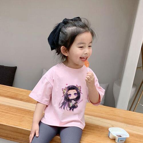 New Harajuku Shirt Toddler Girl Summer Clothes Japanese Design Manga T-shirt Boys Kawaii Girls Tshirt 24M 3T 4T 5T 6T 7T 8T 9T