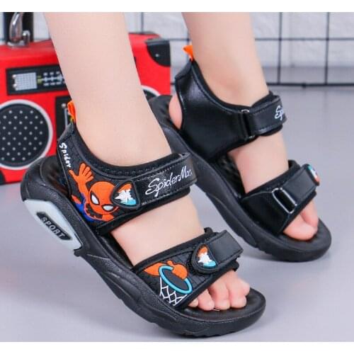 Baby Boys Sandals New Summer Kids Beach Shoes Children Shoes Cartoon Spiderman Boys Shoes Baby Sandals Soft Toddler Kids Sandals