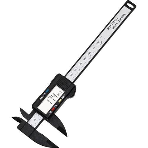 150mm/6" LCD Digital Electronic Carbon Fiber Vernier Calipers Gauge Micrometer with Large LCD Screen Display Inch/Metric