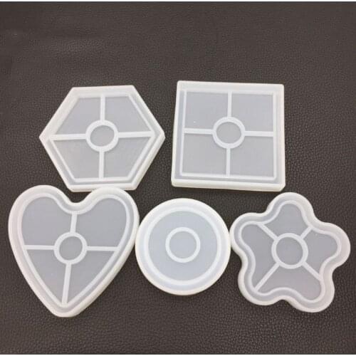 Silicone Mold DIY Cup Pad Water Cup Mat Holder Epoxy Resin Crafts Molds Handmade Charms Jewelry Gifts Floral Shape Geometric