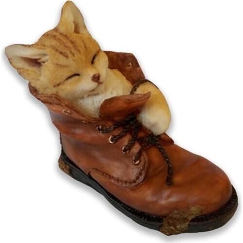 Silicone Molds 3d Cute Kitten Sleeping in The Shoes Shape Candle Mold Soap Mould for Cake Decoration S5125 Silicone Rubber PRZY