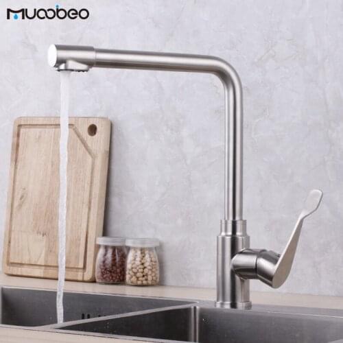 Dual Lever Hot And Cold Water Direct Drinking Water Faucet Brushed Nickel Dispenser Tap 3 Ways Sink Mixer Tap