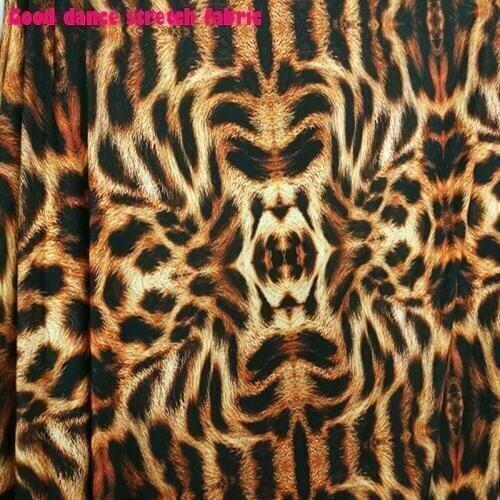 Good Latin Dance Fabric Cotton/Spandex knitted Fabric Stretch Tiger Pattern Printed Fabric DIY Sewing DanceWear Tights T-Shirt