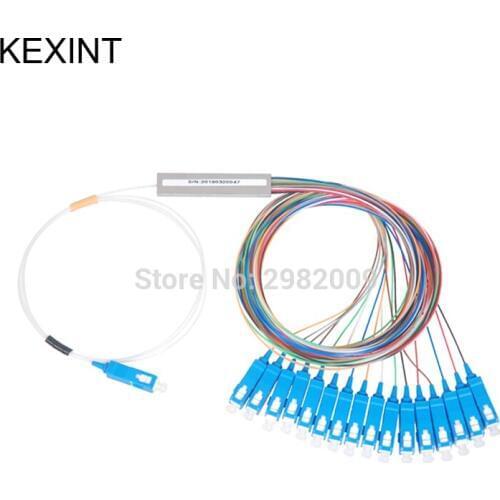 Manufacturer Fiber optic PLC Splitter 1x16 mini module 0.9 1m with connector optical switch splitter SC/UPC / 5Pieces