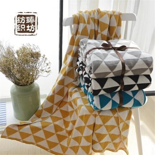 Knitted Blanket 110*90cm Baby Swaddle Wrap 100% Cotton Super Soft Baby Blankets Quilt For Bed Crib Stroller Sofa Throw Blanket