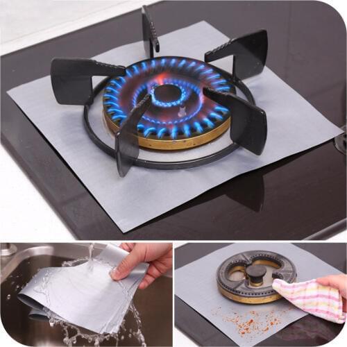 2Pcs Reusable Gas Stove Protectors Non-stick Cooker Protective Foil Cover Stovetop Burner Waterproof Cleaning Pad for Gas Stove